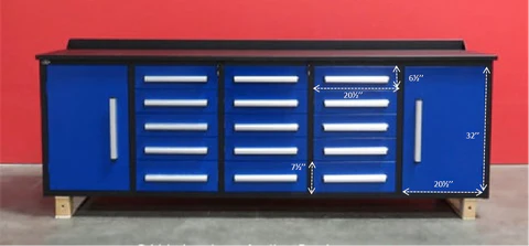NEW! 10ft Storage Cabinet with Work Bench (15 Drawers & 2 Cabinets)
