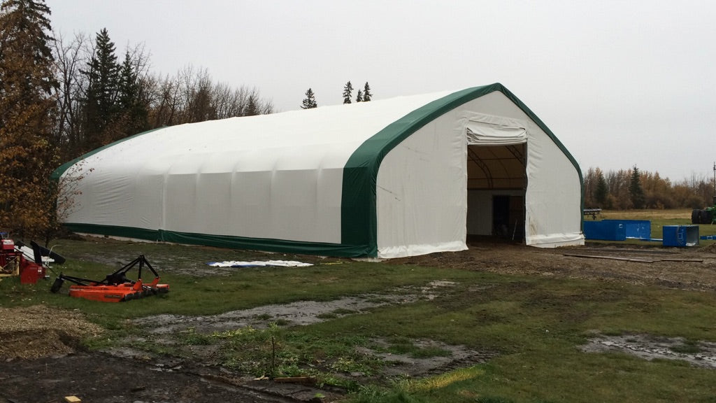 50′ Wide Double Truss Storage Buildings – Heavy-Duty PVC Shelter