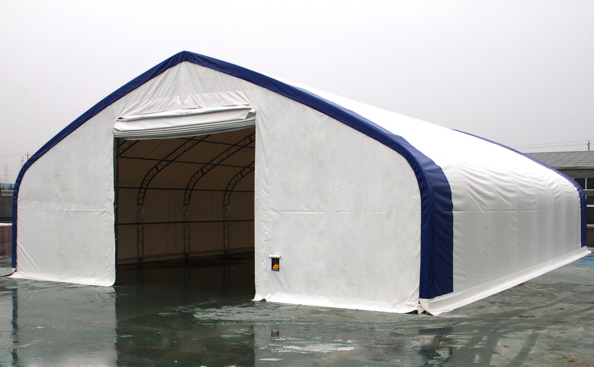 50′ Wide Double Truss Storage Buildings – Heavy-Duty PVC Shelter