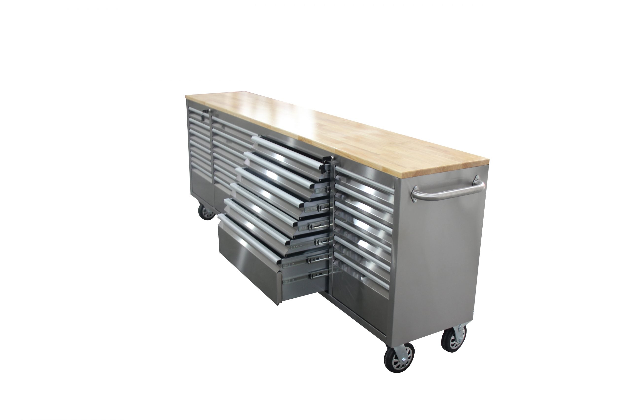 New 24-Drawer 8 ft Stainless Steel Tool Bench