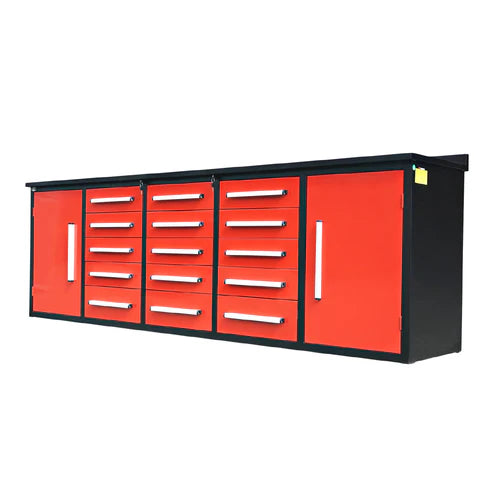 NEW! 10ft Storage Cabinet with Work Bench (15 Drawers & 2 Cabinets)