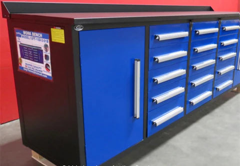 NEW! 10ft Storage Cabinet with Work Bench (15 Drawers & 2 Cabinets)