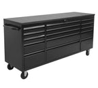 72" 15-Drawer Rolling Tool Workbench – Heavy-Duty Black Steel