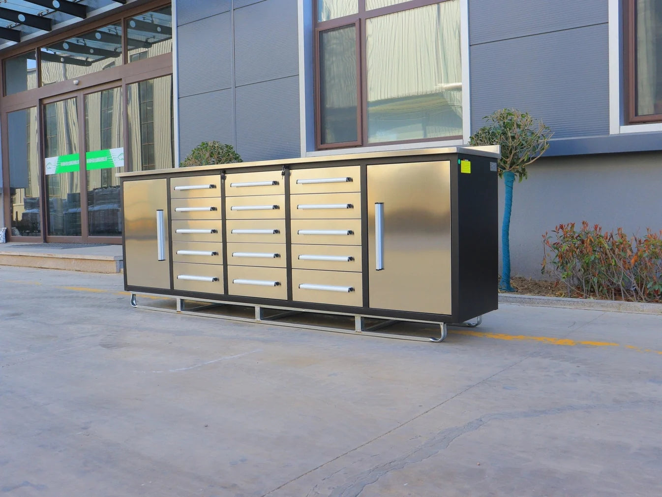NEW! 10ft Storage Cabinet with Work Bench (15 Drawers & 2 Cabinets)