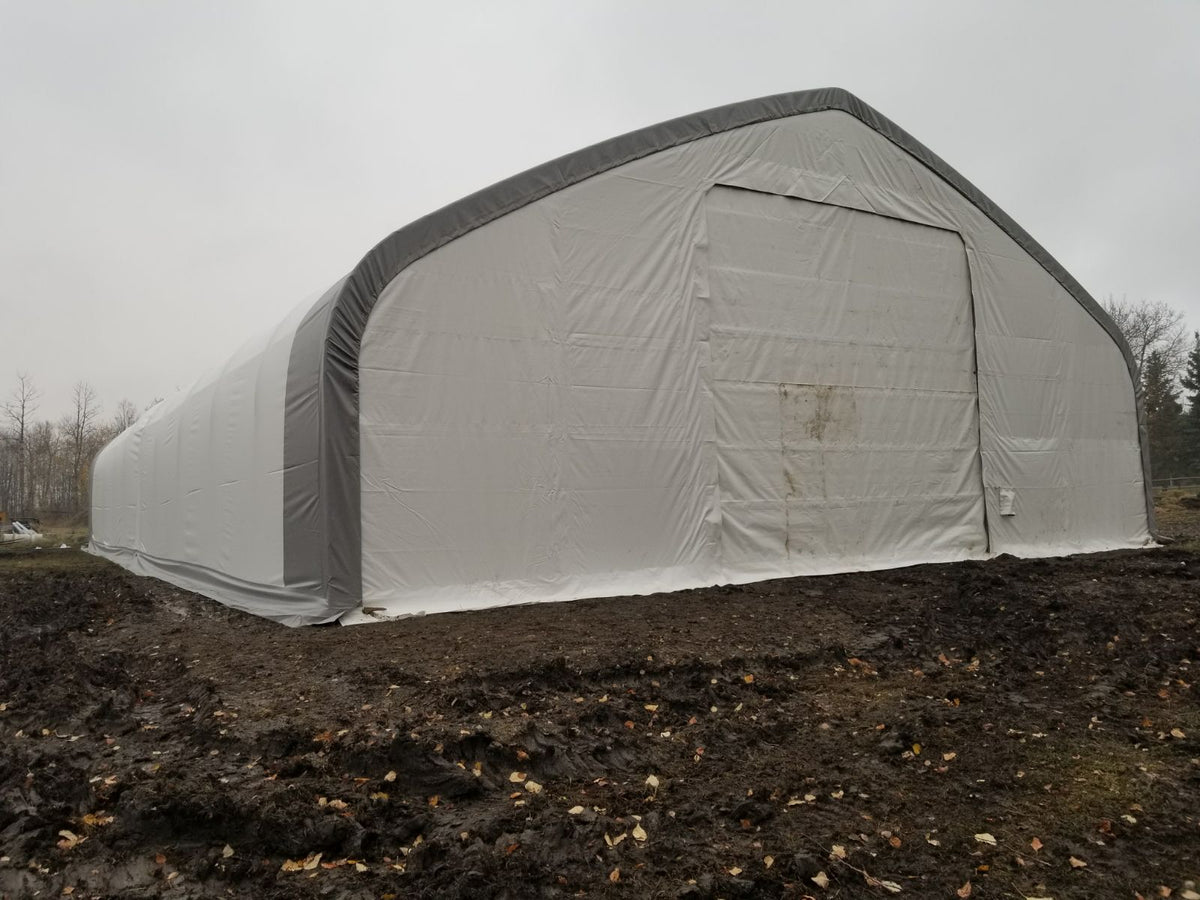 50′ Wide Double Truss Storage Buildings – Heavy-Duty PVC Shelter