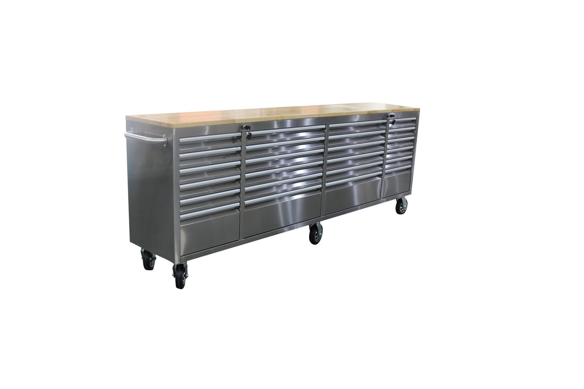 New 24-Drawer 8 ft Stainless Steel Tool Bench
