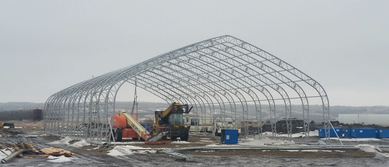 50′ Wide Double Truss Storage Buildings – Heavy-Duty PVC Shelter