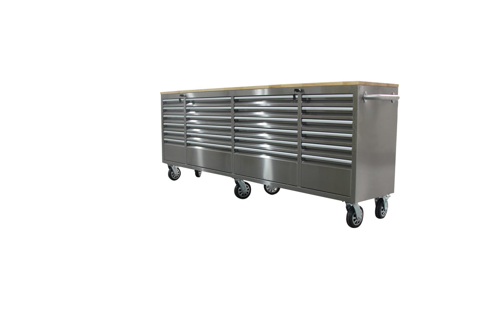 New 24-Drawer 8 ft Stainless Steel Tool Bench