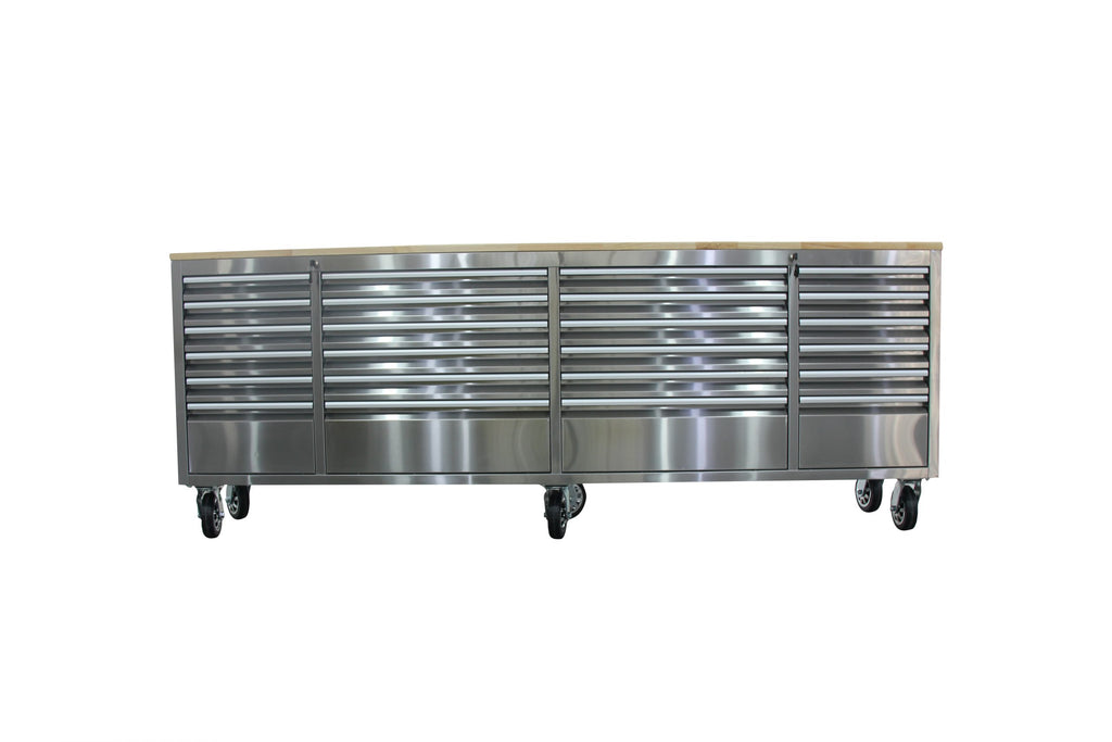 New 24-Drawer 8 ft Stainless Steel Tool Bench