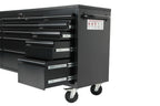 72" 15-Drawer Rolling Tool Workbench – Heavy-Duty Black Steel