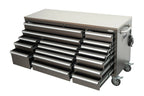 72" Heavy Duty Rolling Tool Box – Fatboy 17-Drawer Tool Chest & Workbench with Power Outlets & USB