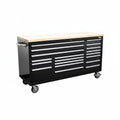 72" Heavy Duty Rolling Tool Box – Fatboy 17-Drawer Tool Chest & Workbench with Power Outlets & USB