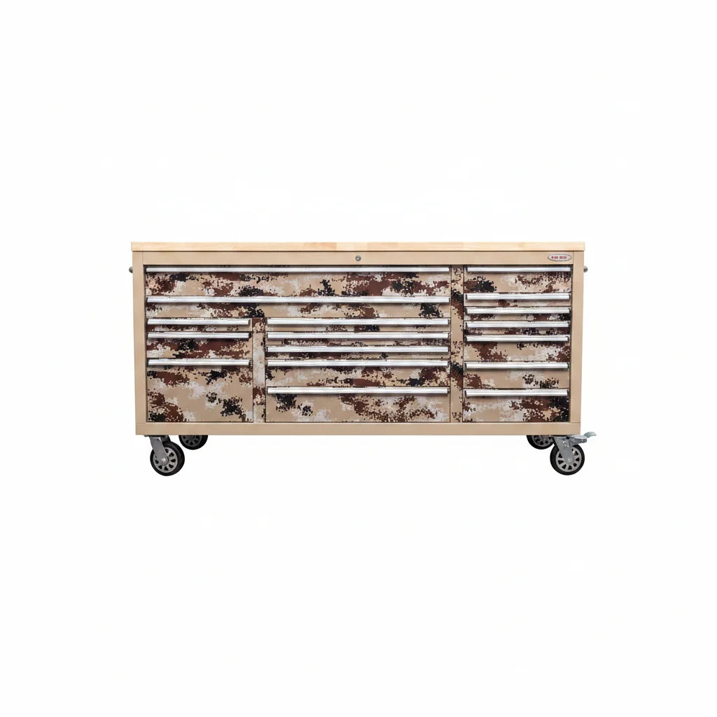 72" Heavy Duty Rolling Tool Box – Fatboy 17-Drawer Tool Chest & Workbench with Power Outlets & USB