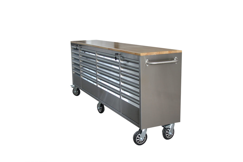 New 24-Drawer 8 ft Stainless Steel Tool Bench