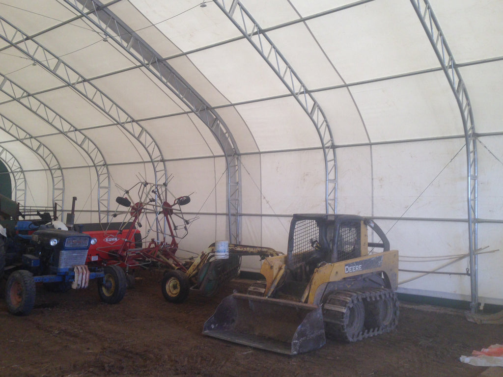 50′ Wide Double Truss Storage Buildings – Heavy-Duty PVC Shelter