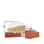 40' x 40' Dual Truss Container Shelter with Enclosed End Wall &amp; Front Drop