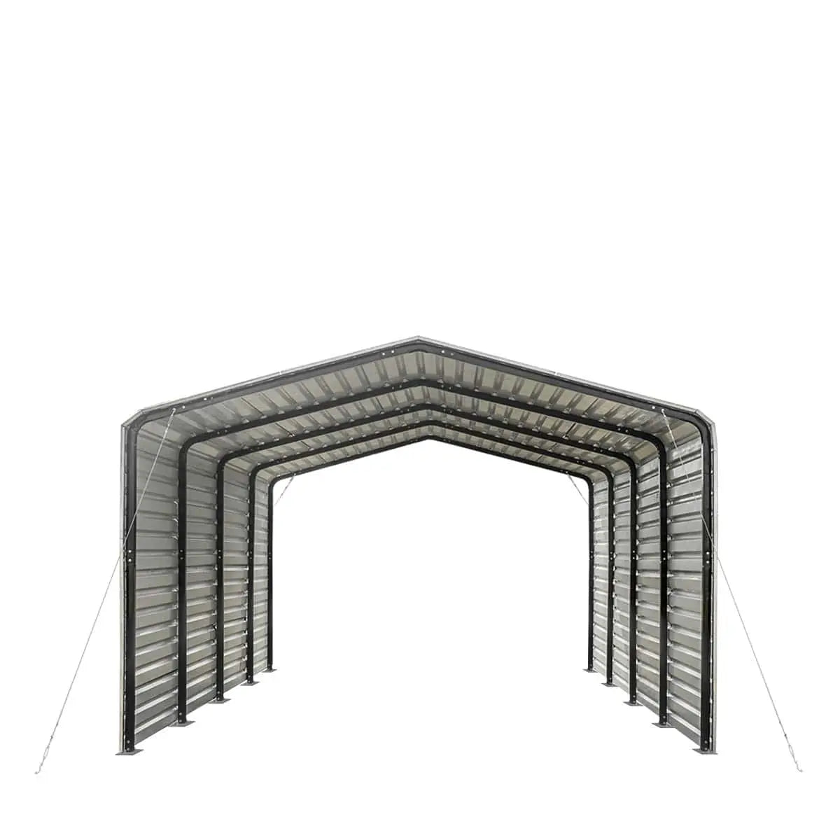 Heavy-Duty Metal Carport & Garage Shelter – 12' x 20' or 20' x 30' – Galvanized Steel