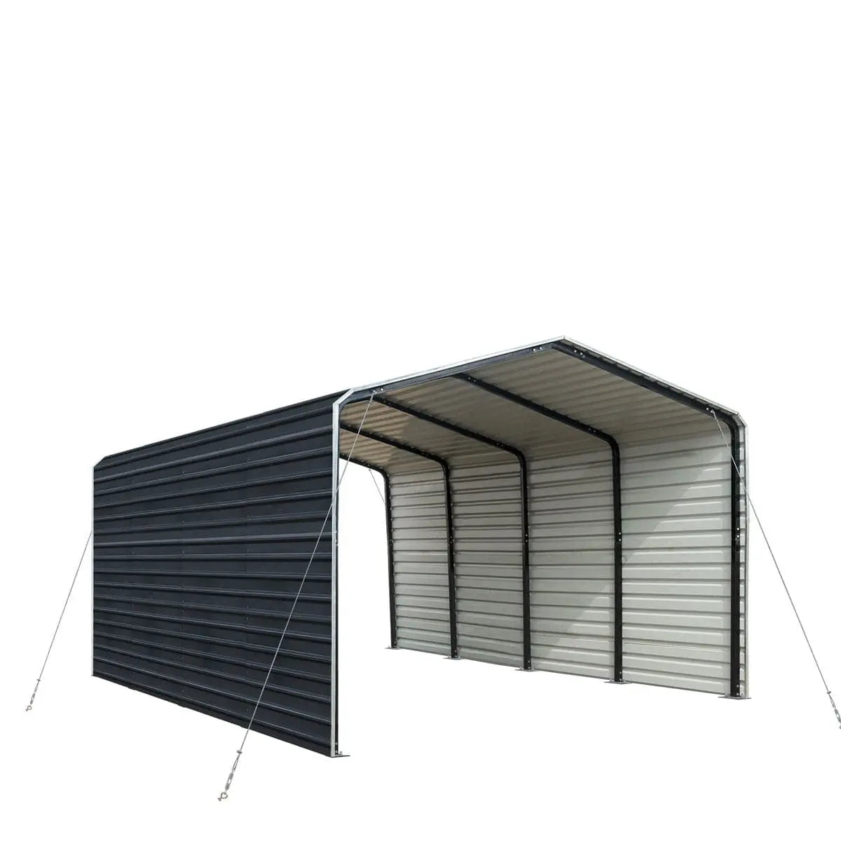 Heavy-Duty Metal Carport & Garage Shelter – 12' x 20' or 20' x 30' – Galvanized Steel