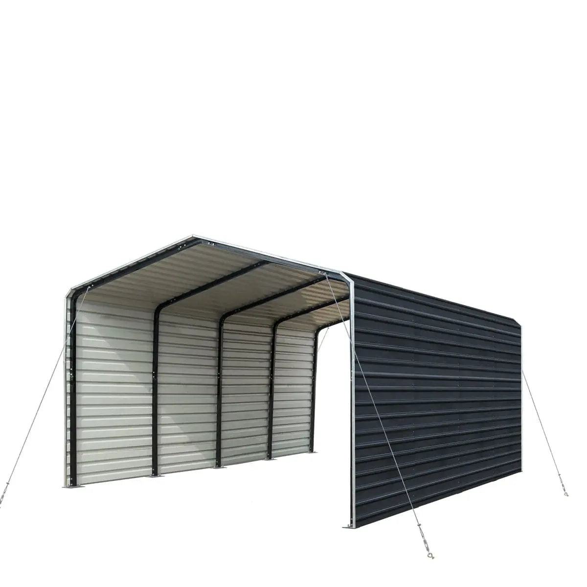 Heavy-Duty Metal Carport & Garage Shelter – 12' x 20' or 20' x 30' – Galvanized Steel