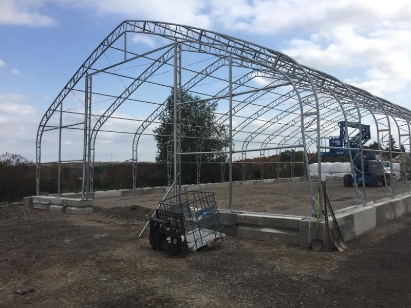 50′ Wide Double Truss Storage Buildings – Heavy-Duty PVC Shelter