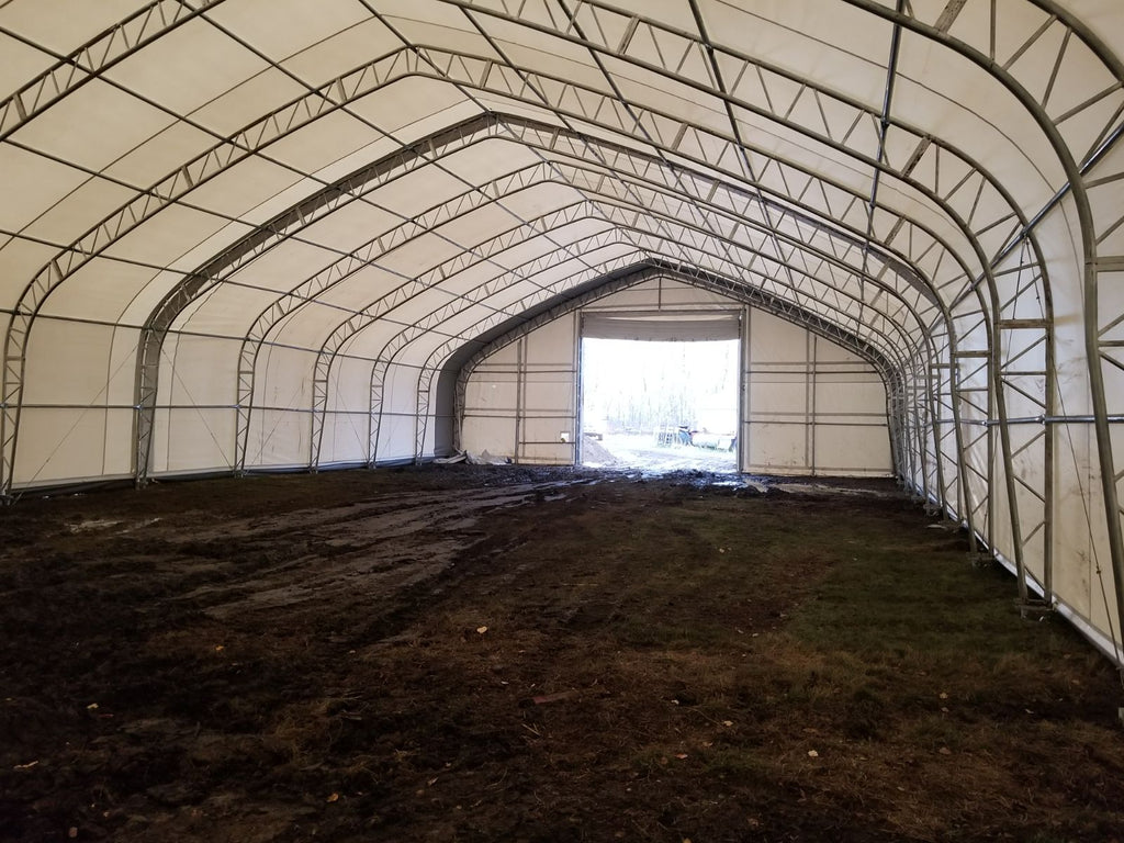 50′ Wide Double Truss Storage Buildings – Heavy-Duty PVC Shelter