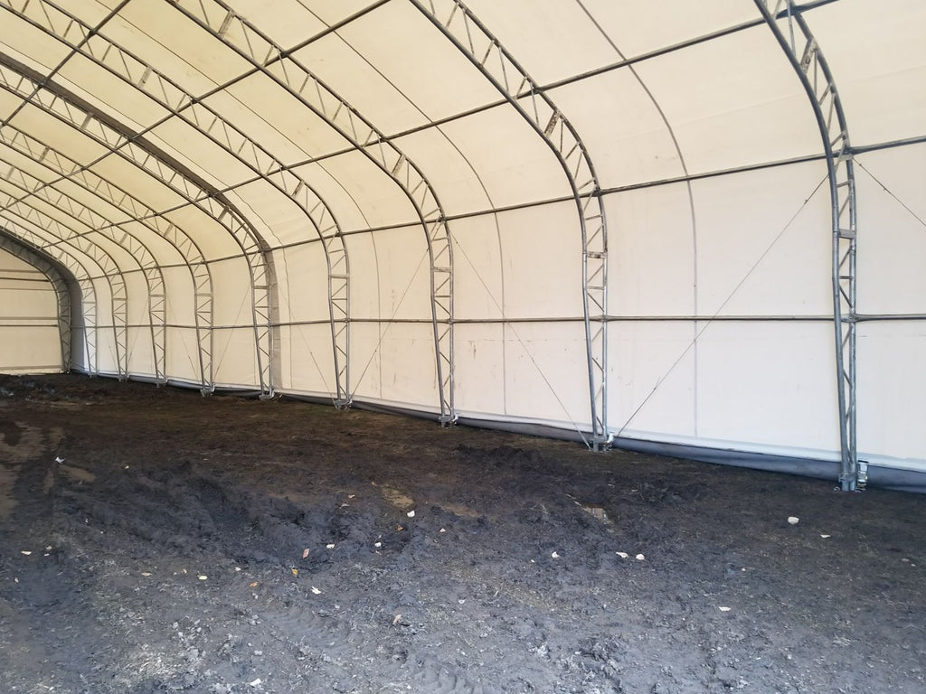 50′ Wide Double Truss Storage Buildings – Heavy-Duty PVC Shelter