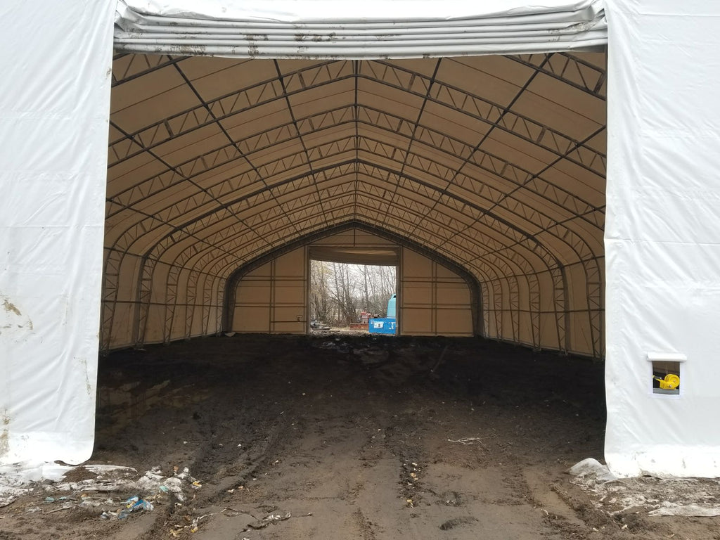 50′ Wide Double Truss Storage Buildings – Heavy-Duty PVC Shelter