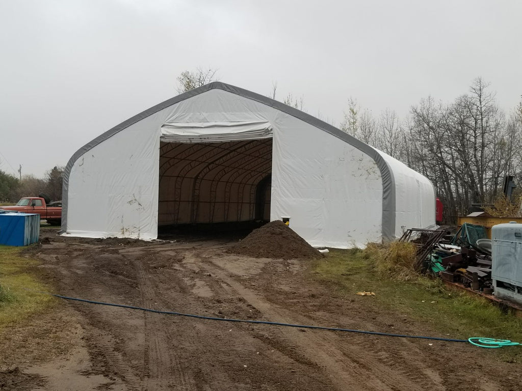 50′ Wide Double Truss Storage Buildings – Heavy-Duty PVC Shelter