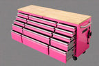 72" Heavy Duty Rolling Tool Box – 15-Drawer Workbench with Wood Top, Power Outlets & USB