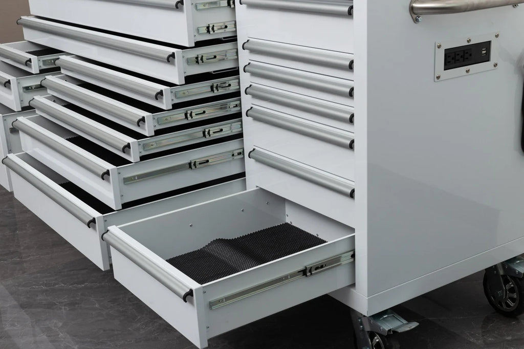 72" Heavy Duty Rolling Tool Box – Fatboy 17-Drawer Tool Chest & Workbench with Power Outlets & USB